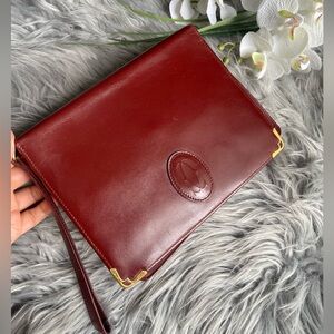 Authentic vintage Cartier wristlet clutch bag